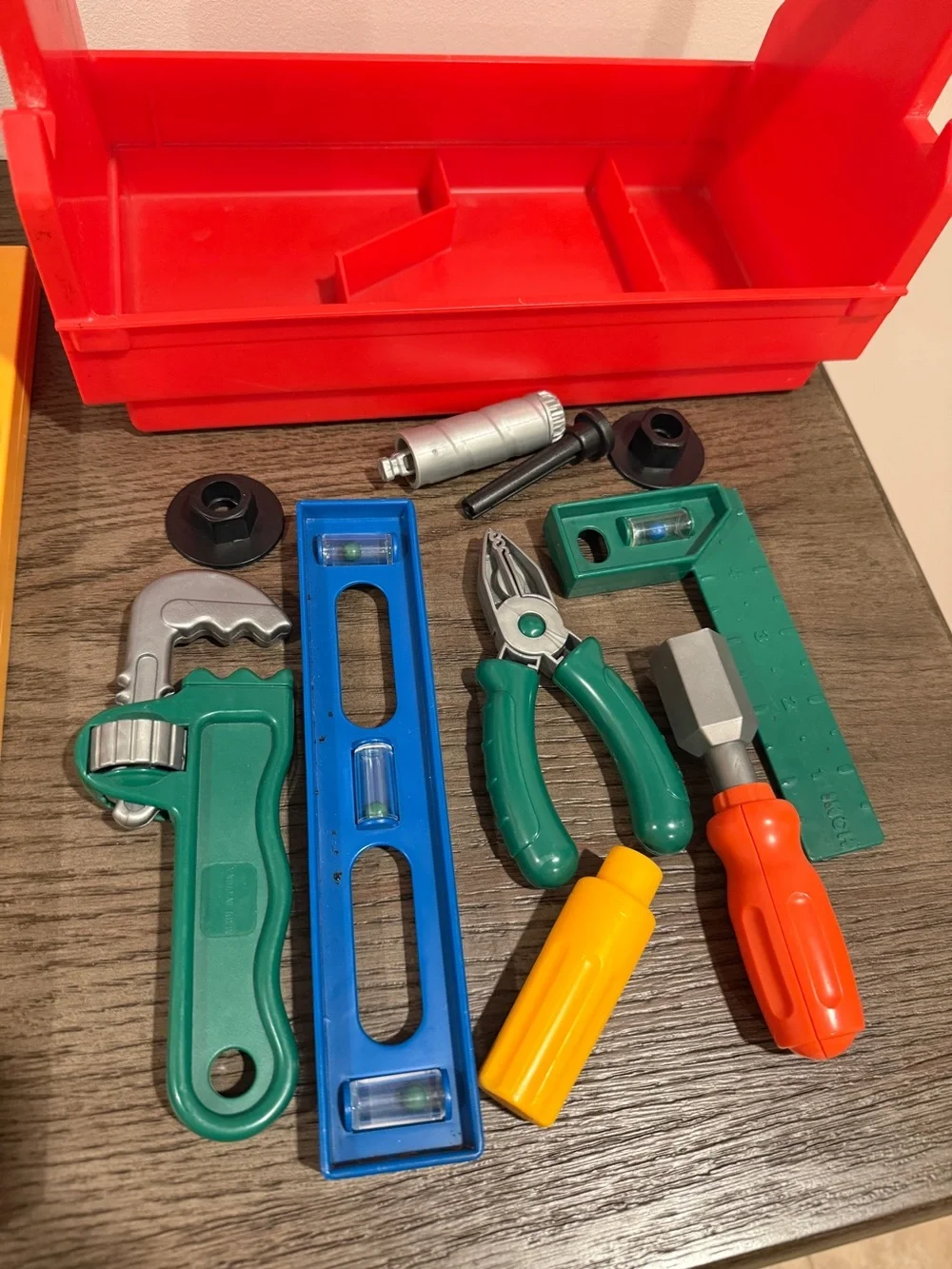Vintage 1986 Fisher Price Power Workshop #2008 Toolbox and Tools - Incomplete